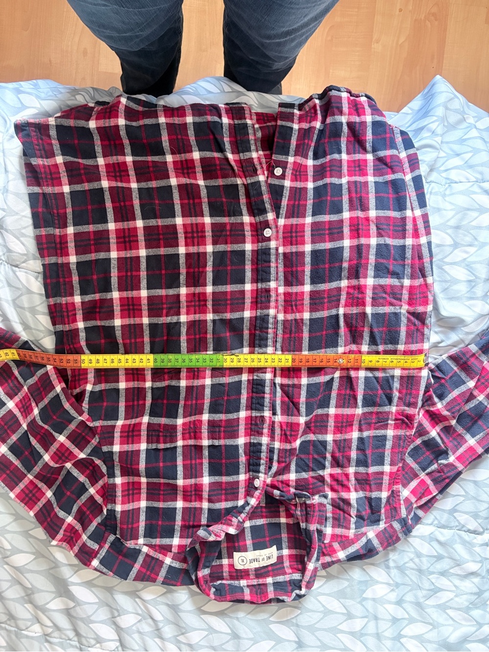 Men's Casual Red & Navy Plaid Button-Down Shirt